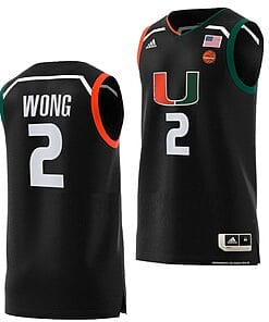 Isaiah Wong Jersey #2 Miami Hurricanes College Basketball Swingman Black