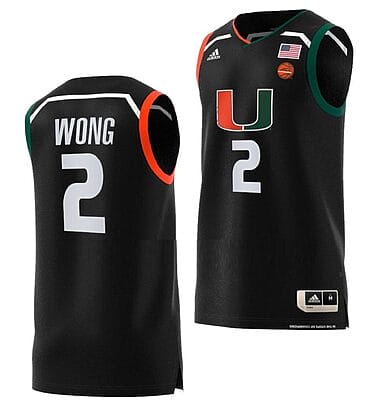 Isaiah Wong Jersey #2 Miami Hurricanes College Basketball Swingman Black