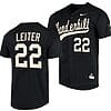 Jack Leiter Jersey Vanderbilt Commodores College Baseball Replica Black #22
