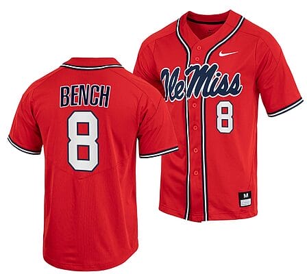 Justin Bench Jersey #8 Ole Miss Rebels College Baseball Red