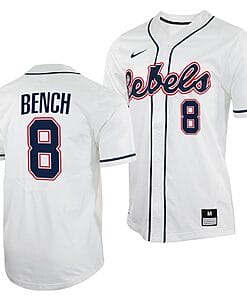 Justin Bench Jersey #8 Ole Miss Rebels College Baseball White