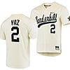 Javier Vaz Jersey #2 Vanderbilt Commodores College Baseball Replica Cream