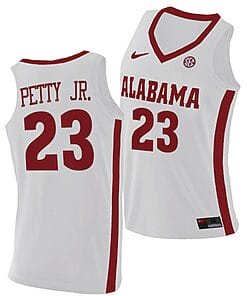 John Petty Jr Jersey Alabama Crimson Tide College Basketball Replica White #23