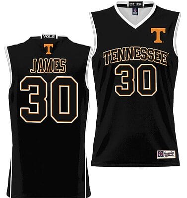 Josiah Jordan James Jersey #30 Tennessee Volunteers NIL College Basketball Lightweight Black