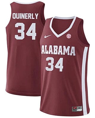 Jahvon Quinerly Jersey #34 Alabama Crimson Tide College Basketball Replica Crimson