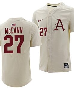 James McCann Jersey #27 Arkansas Razorbacks College Baseball Full-Button Natural