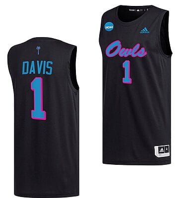 Johnell Davis Jersey FAU Owls College Basketball 2023 NCAA March Madness Black #1