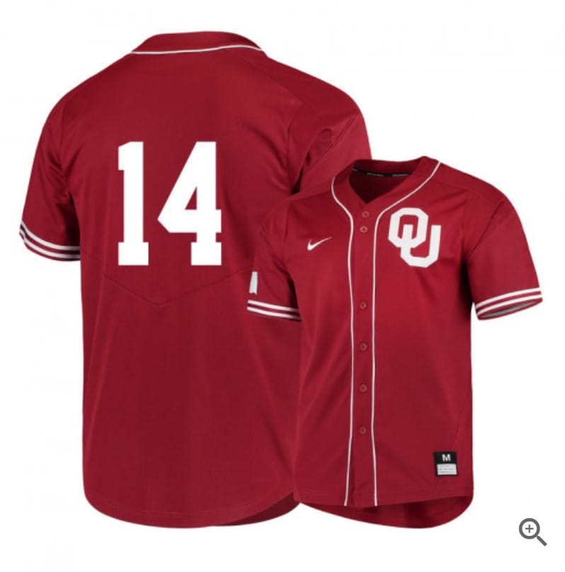 Justin Mitchell Jersey #14 Oklahoma Sooners Baseball NCAA College Red Elite Alumni