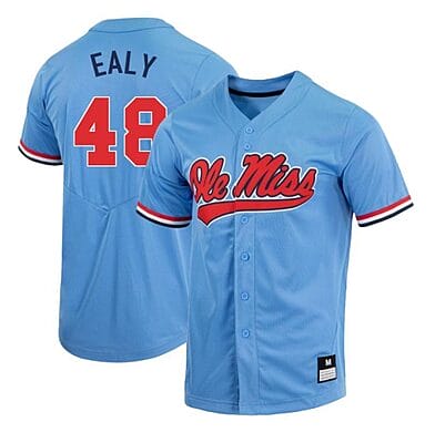 Jerrion Ealy Jersey #48 Ole Miss Rebels Baseball NCAA College Blue Alumni