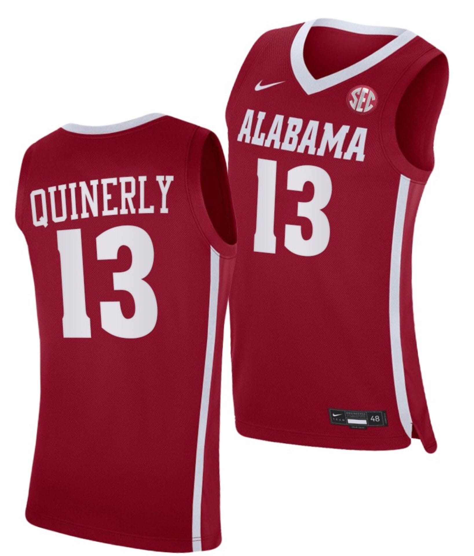 Jahvon Quinerly Jersey Alabama Crimson Tide College Basketball Crimson #13