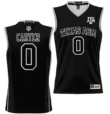 Jace Carter Jersey #0 Texas Aggies NIL College Basketball Jersey Lightweight Black