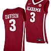 JD Davison Jersey Alabama Crimson Tide College Basketball Red #3