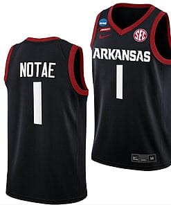 JD Notae Jersey #1 Arkansas Razorbacks College Basketball 2022 NCAA March Madness Black