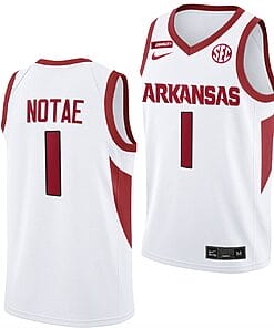 JD Notae Jersey #1 Arkansas Razorbacks College Basketball Equality White