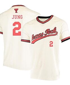 Jace Jung Jersey #2 Texas Tech Red Raiders Baseball Under Armour NCAA College Cream Alumni