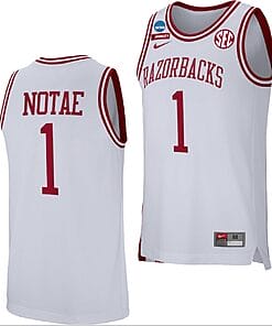 JD Notae Jersey #1 Arkansas Razorbacks College Basketball 2022 NCAA March Madness Retro White