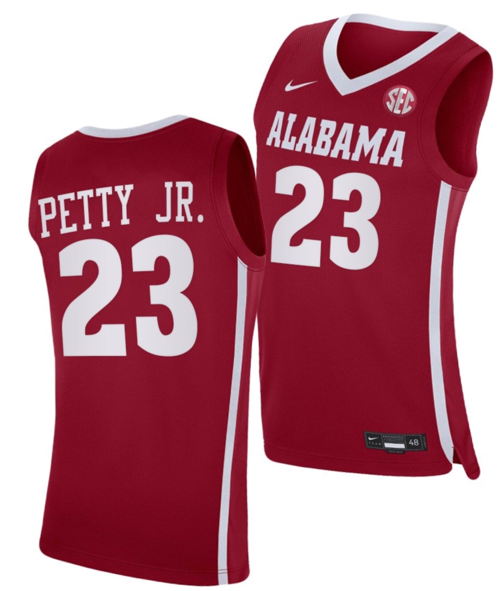 John Petty Jr Jersey Alabama Crimson Tide College Basketball Crimson #23