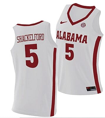 Jaden Shackelford Jersey Alabama Crimson Tide College Basketball Replica White #5