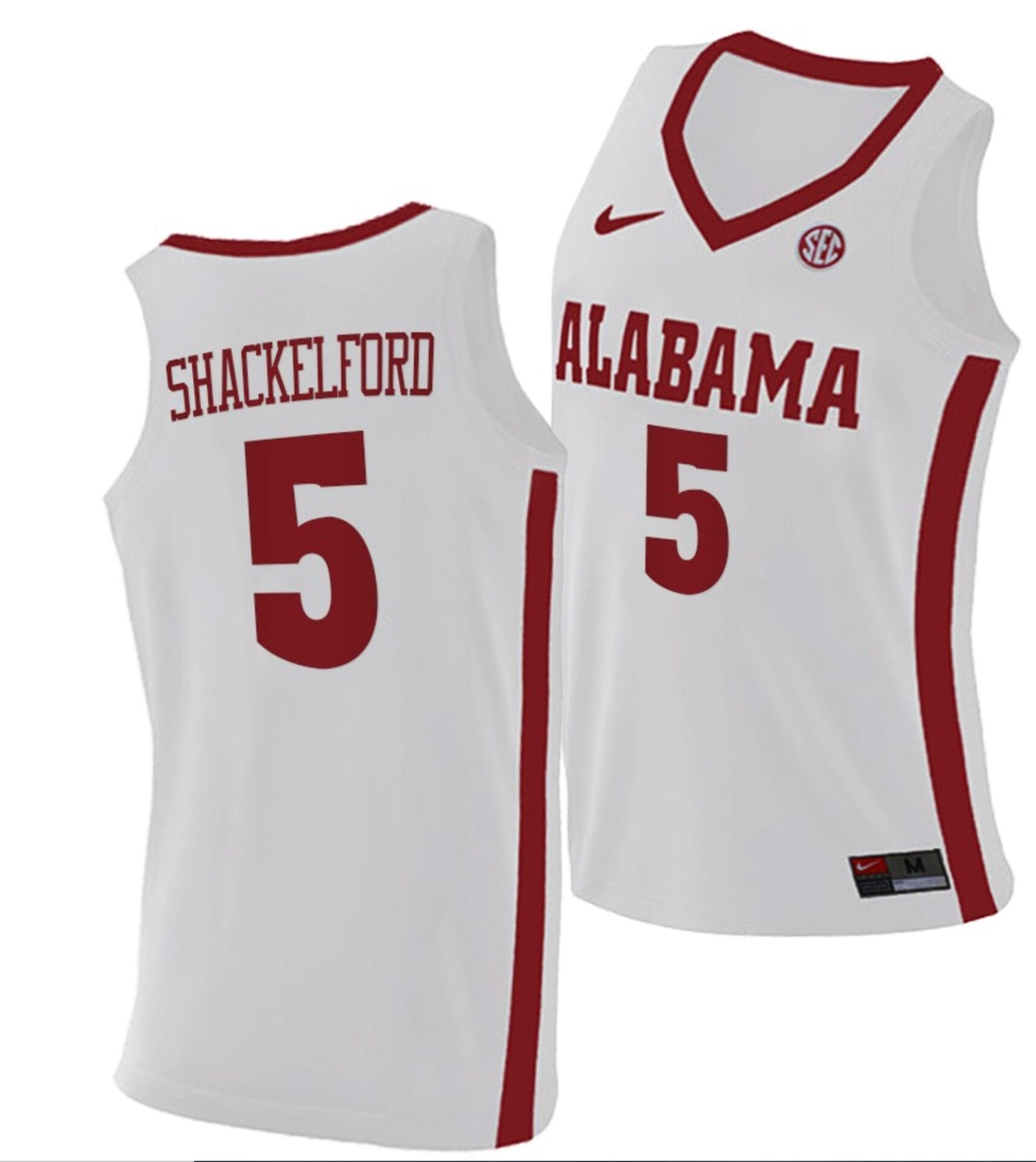 Jaden Shackelford Jersey Alabama Crimson Tide College Basketball Replica White #5
