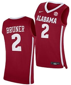 Jordan Bruner Jersey Alabama Crimson Tide College Basketball Crimson #2