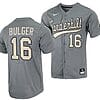 Jack Bulger Jersey #16 Vanderbilt Commodores College Baseball Full-Button Grey