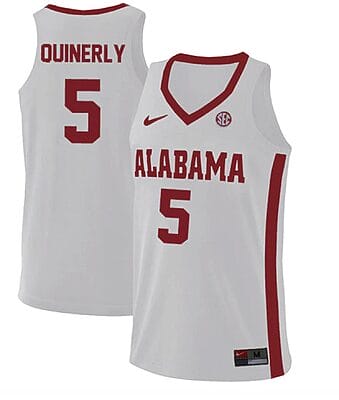 Jahvon Quinerly Jersey Alabama Crimson Tide College Basketball Replica White #5