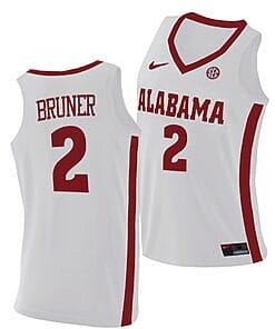 Jordan Bruner Jersey Alabama Crimson Tide College Basketball Replica White #2