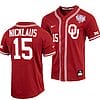 Jackson Nicklaus Jersey #15 Oklahoma Sooners Baseball NCAA College Crimson 125th Season Full-Button