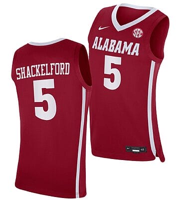 Jaden Shackelford Jersey Alabama Crimson Tide College Basketball Crimson #5