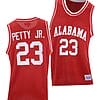 John Petty Jr Jersey Alabama Crimson Tide College Basketball Red Throwback #23