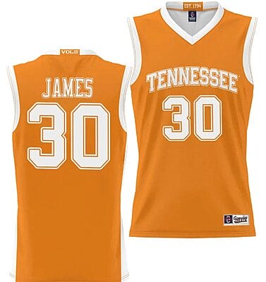 Josiah Jordan James Jersey #30 Tennessee Volunteers NIL College Basketball Lightweight Orange