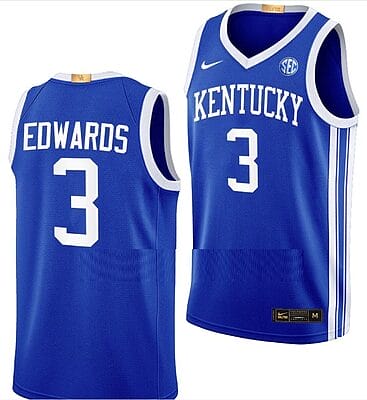 Justin Edwards Jersey #3 Kentucky Wildcats Limited Basketball Blue Away Classic