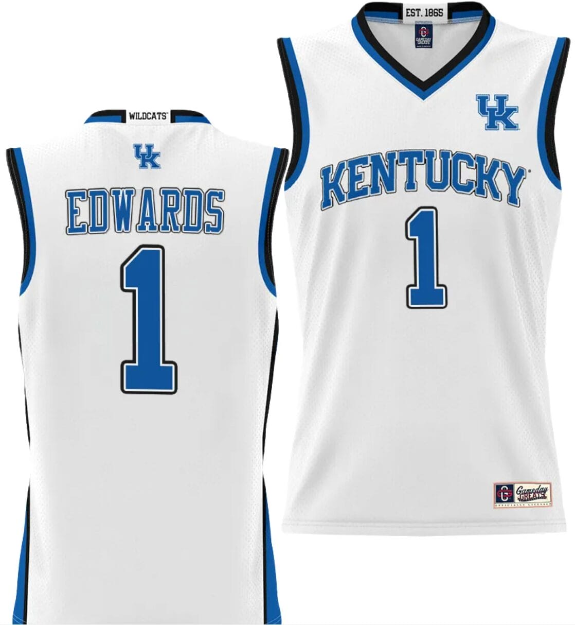 Justin Edwards Jersey #1 Kentucky Wildcats Lightweight Basketball White