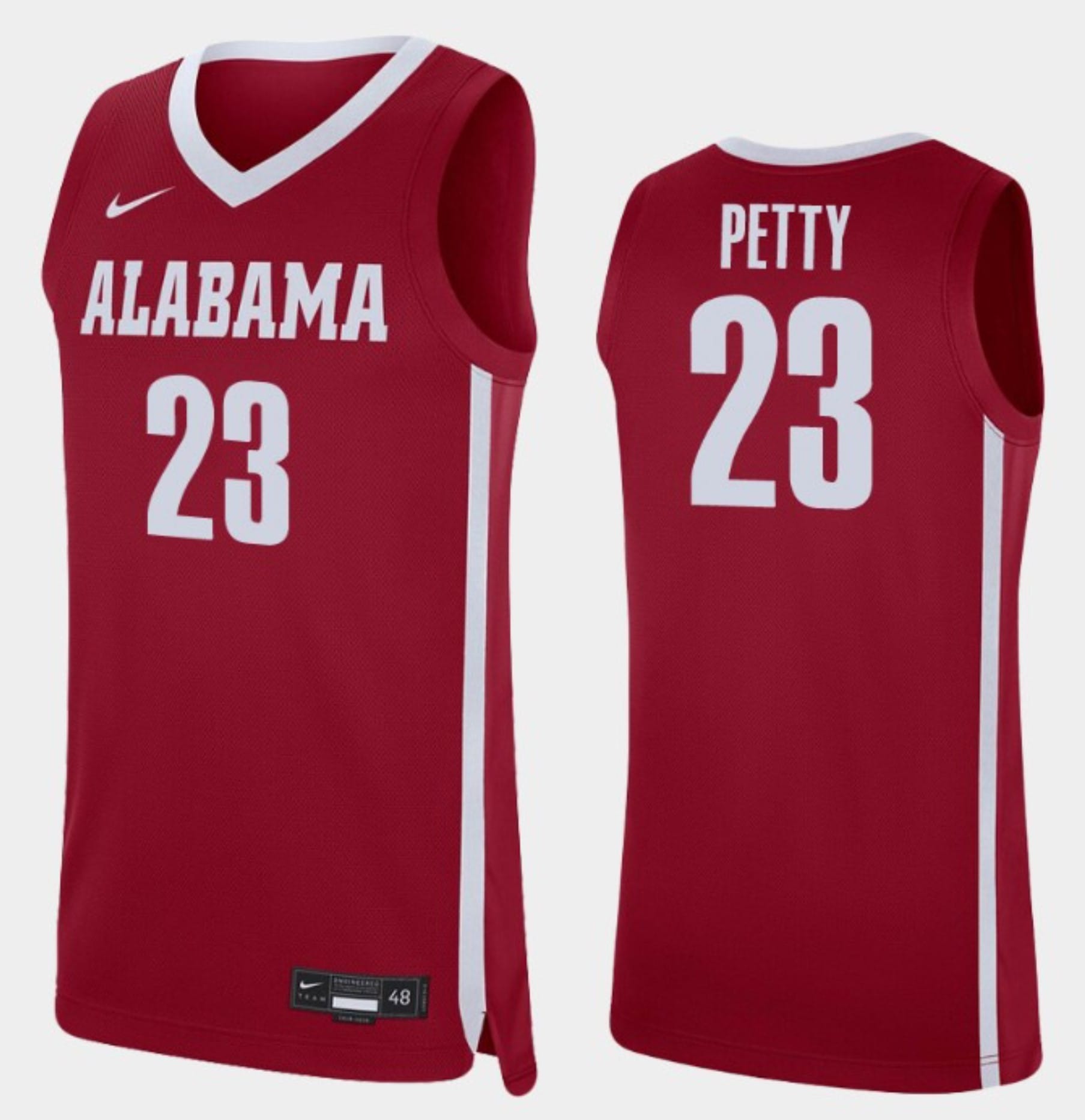 John Petty Jr Jersey Alabama Crimson Tide College Basketball Replica Crimson #23