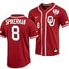 John Spikerman Jersey #8 Oklahoma Sooners Baseball NCAA College Crimson 125th Season Full-Button