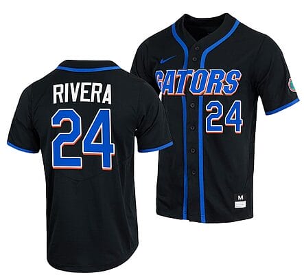 Josh Rivera Jersey #24 Florida Gators Baseball NCAA College Black Full-Button