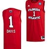 Johnell Davis Jersey FAU Owls College Basketball 2023 NCAA March Madness Red #1