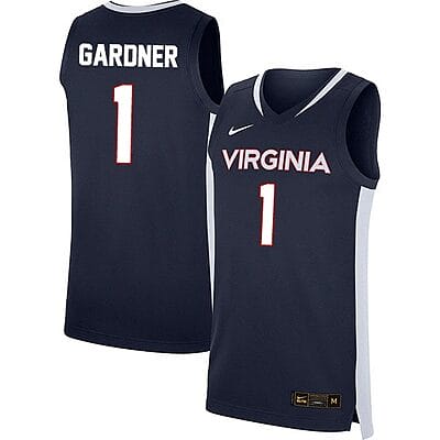 Jayden Gardner Jersey #1 Virginia Cavaliers College Basketball Stitched Navy