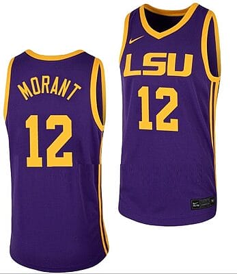 Ja Morant Jersey #12 LSU Tigers College Basketball Purple