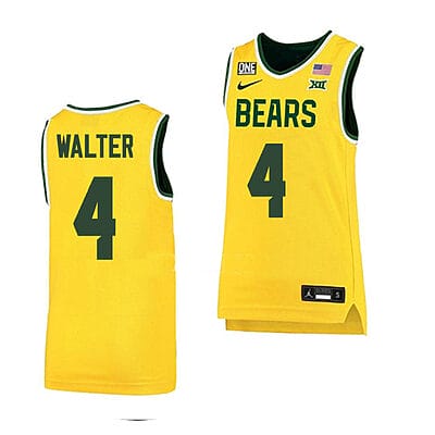 JaKobe Walter Jersey #4 Baylor Bears College Basketball Yellow