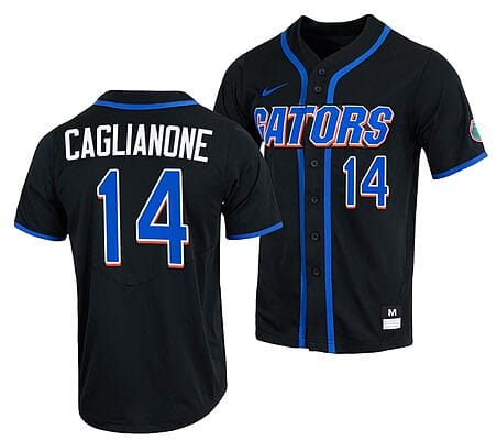 Jac Caglianone Jersey #14 Florida Gators College Baseball Full-Button Black