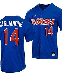 Jac Caglianone Jersey #14 Florida Gators College Baseball Full-Button Royal