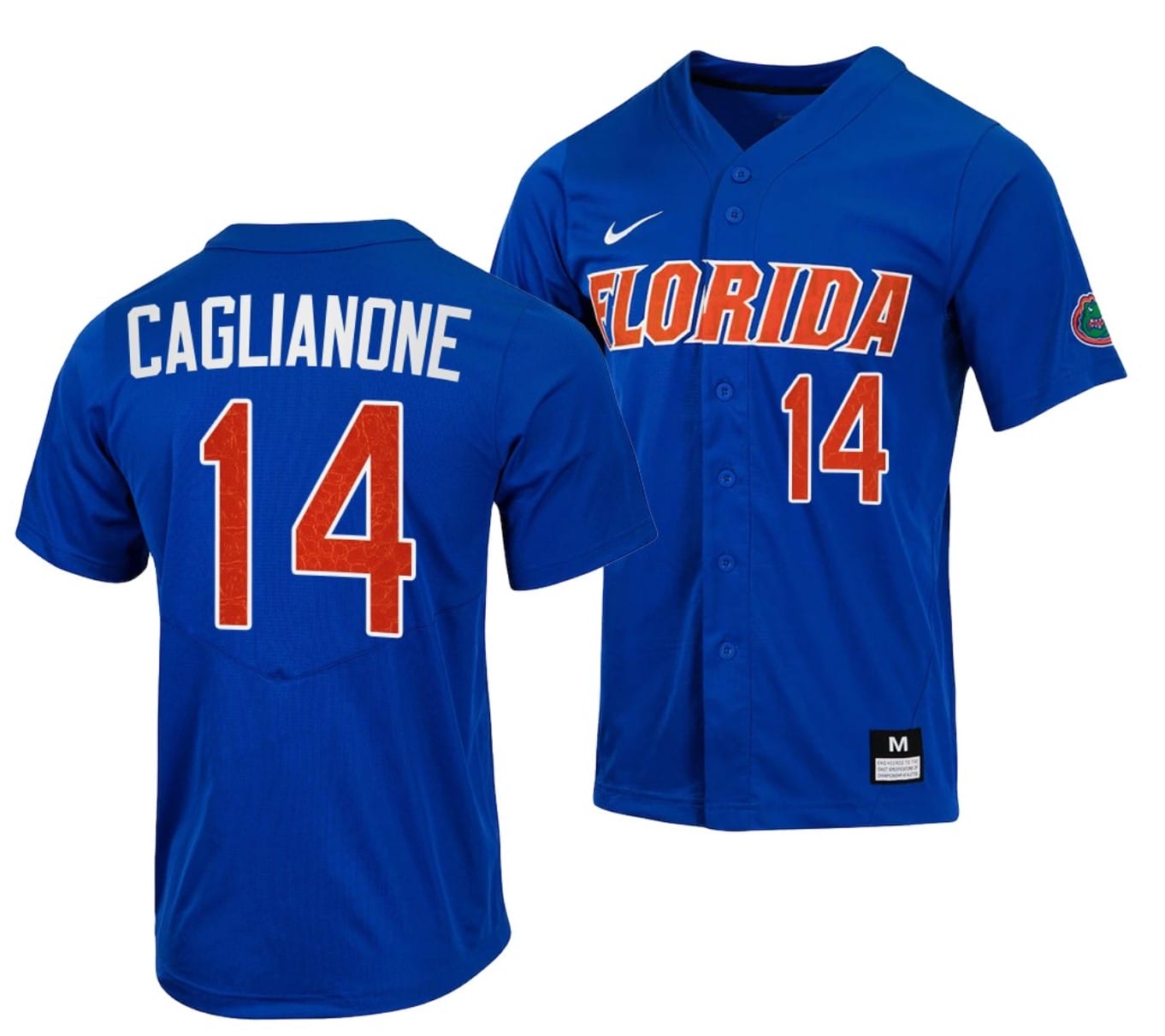 Jac Caglianone Jersey #14 Florida Gators College Baseball Full-Button Royal