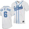 Jackson Van De Brake Jersey #6 North Carolina Tar Heels Baseball White Full-Button