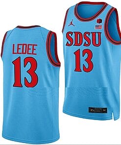 Jaedon LeDee Jersey San Diego State Aztecs College Basketball Blue Alternate #13