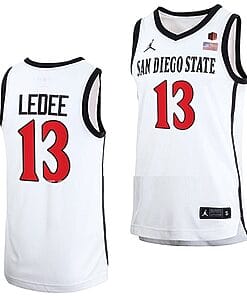 Jaedon LeDee Jersey San Diego State Aztecs College Basketball Home White #13