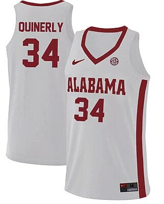 Jahvon Quinerly Jersey Alabama Crimson Tide College Basketball Replica White #34