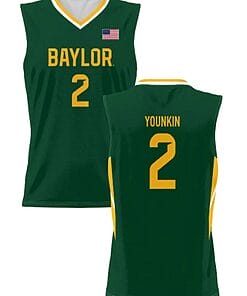 Jake Younkin Jersey #2 Baylor Bears College Basketball Green
