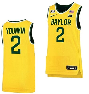 Jake Younkin Jersey #2 Baylor Bears College Basketball Replica Gold