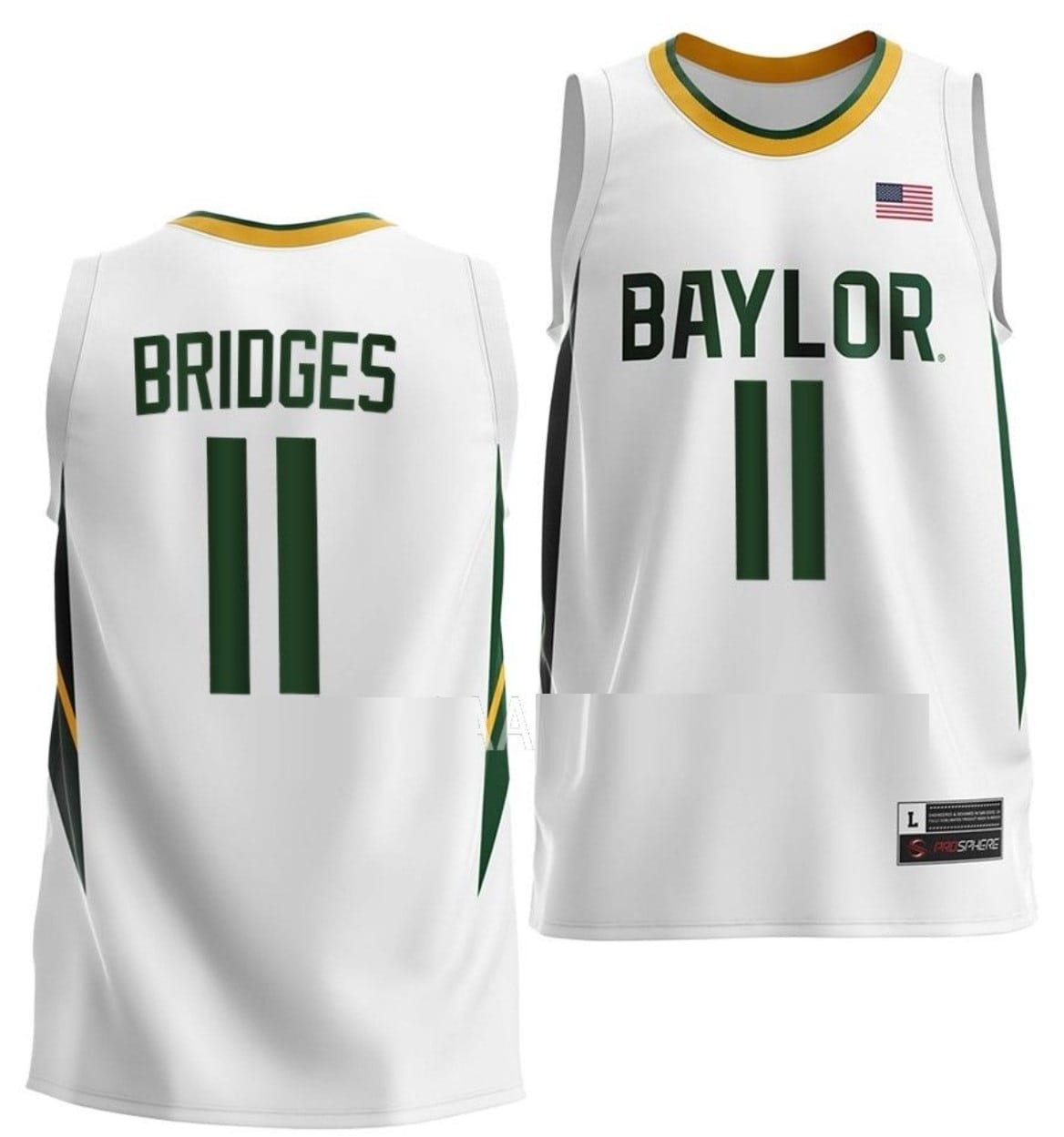 Jalen Bridges Jersey #11 Baylor Bears College Basketball Home White